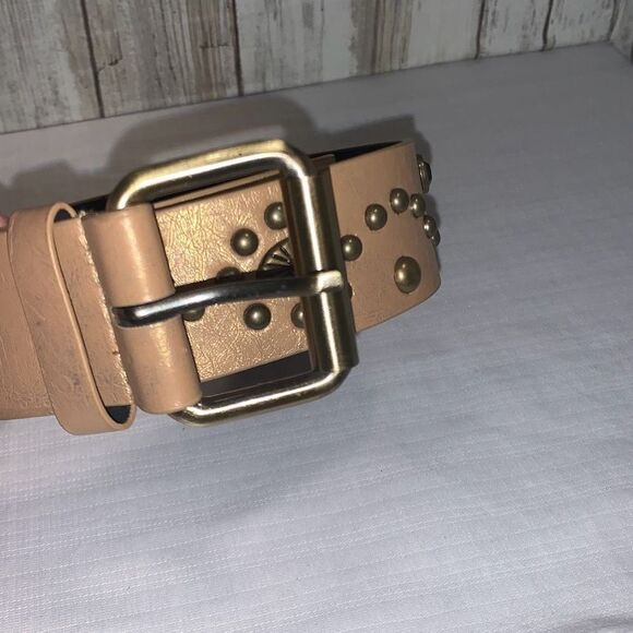 Vintage 90s Y2K Tan Studded BoHo belt Size Large - Picture 5 of 14